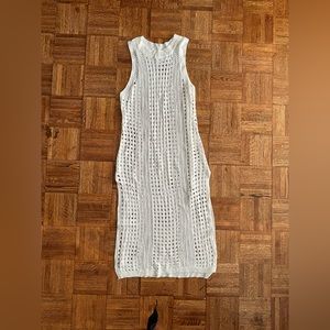 Bsubseach Women Beige Hollow Out Sleeveless Bikini Swimsuit Cover Up